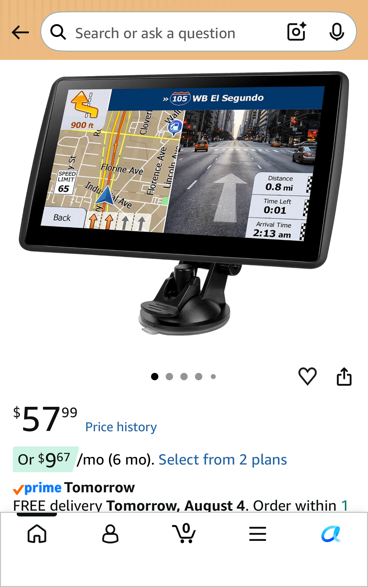 7" GPS Navigator for Car & RV on Amazon