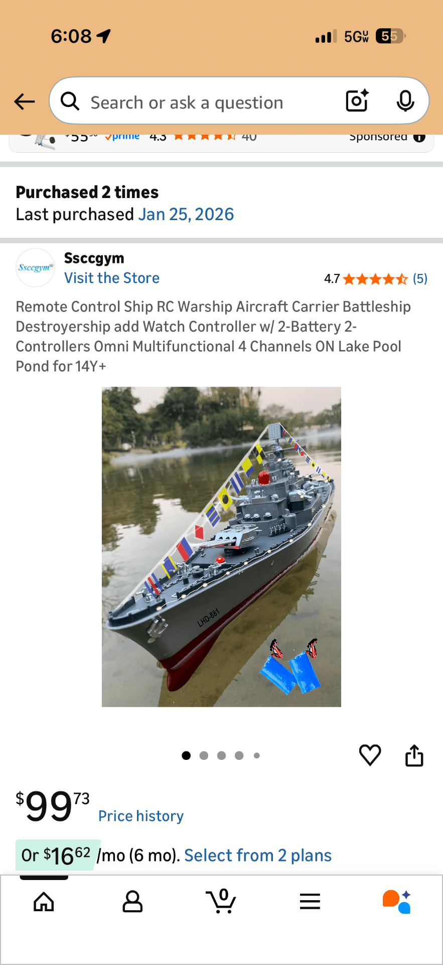RC Warship Battleship on Amazon