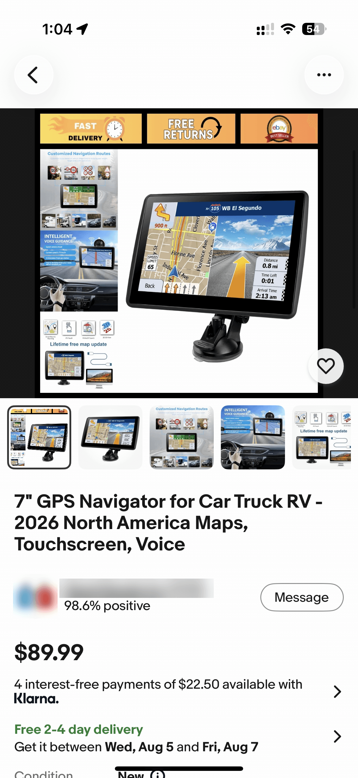 7" GPS Navigator for Car & RV on eBay