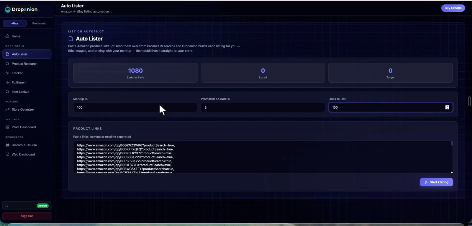 dropanion · auto lister