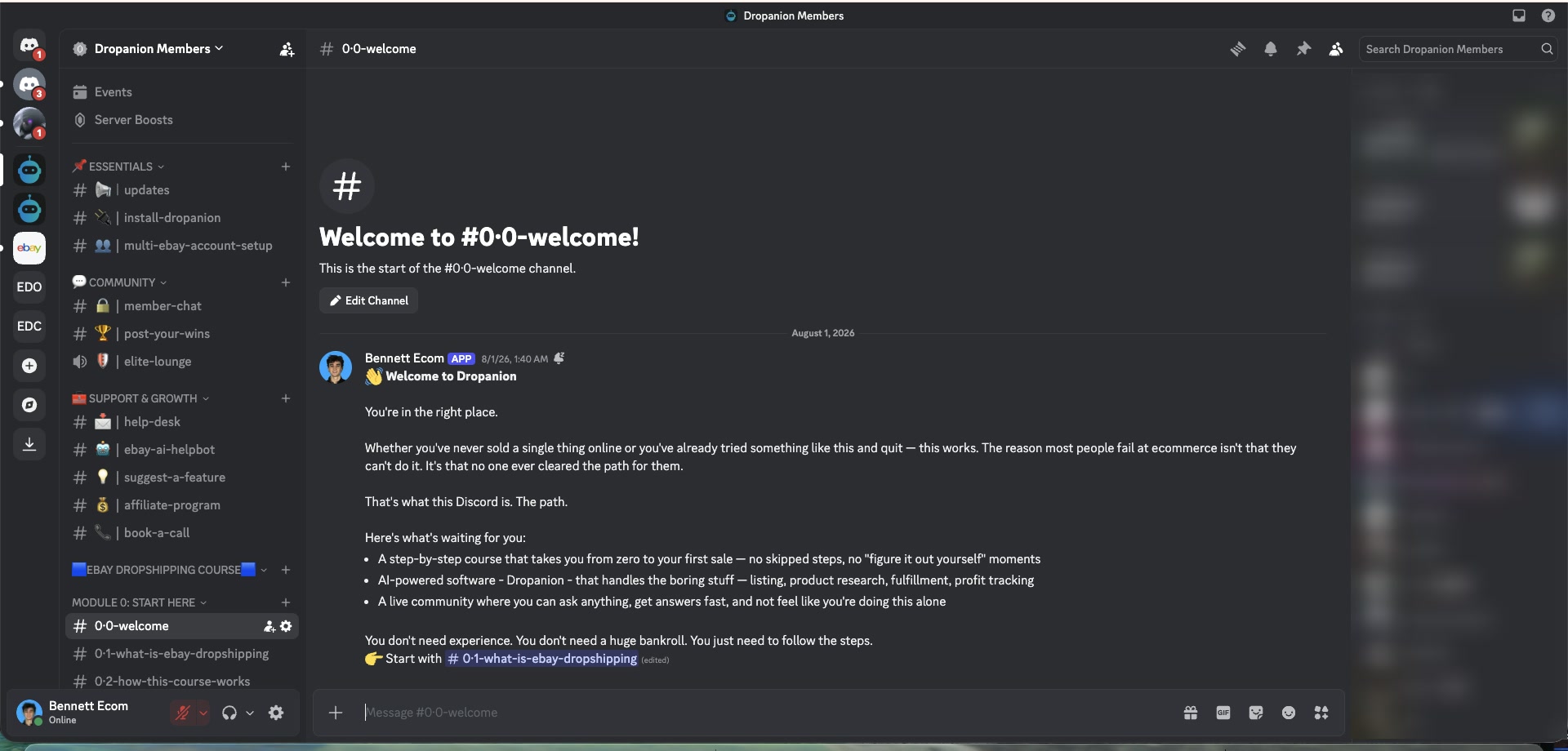 dropanion · discord & course